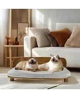 Bingopaw Wooden Bed Stool For Dogs&Cats With Pad