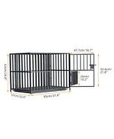 Bingopaw Stackable Heavy-Duty Dog Cage With Casters and Tray