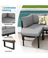 Mondawe Modern Outdoor Sectional Sofa Set Conversation with Cushions for Patio