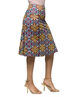 24seven Comfort Apparel Women's Comfortable Elastic Waist Knee Length Skirt