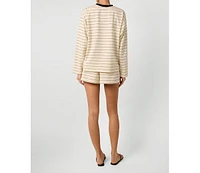 WeWoreWhat Women's Long Sleeve Stripe Boxy Shirt