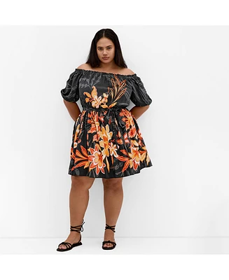 City Chic Plus Island Breeze Placement Dress