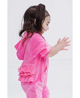 Barbie Baby Girls Velour Matching Family Zip Up Hoodie & Pants Outfit Set Adult