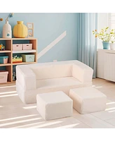 Modular Kids Sofa Children's Couch/High Chair with Armrests Washable Cover