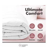Superity Linen 100% Premium Cotton Duvet Cover - Soft, Comfortable, and Allergy Free - 200 Thread Count