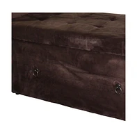 Suede Storage Bench with Drawer for Shoes and Accessories in Entryway