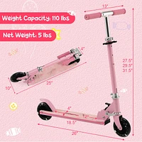 Folding Kick Scooter with 3 Adjustable Heights for Kids