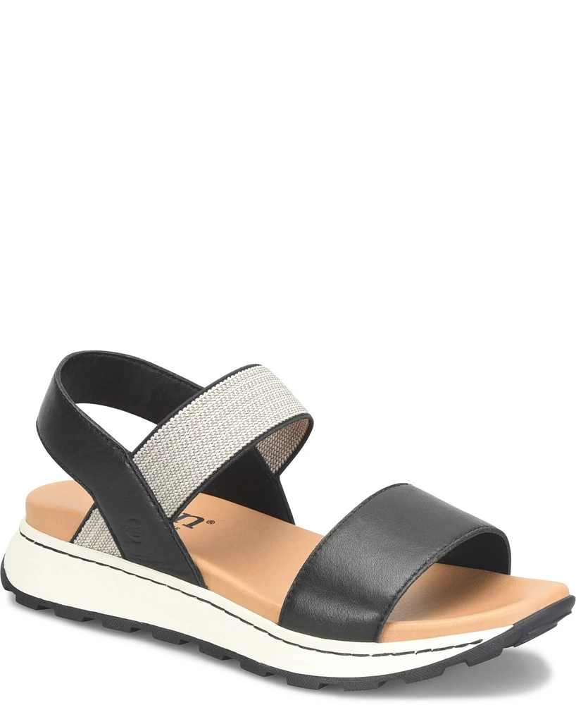 Born Women's Mimi Round Toe Wedge Sandals