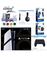Sony Playstation 5 Pro Bundle with Black Pulse Headset, Extra Controller, Trigger Stop Kit, Dual Charge Dock and MightySkins Decal Voucher