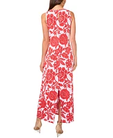 Vince Camuto Women's Floral Sleeveless Keyhole-Back Crewneck Maxi Dress