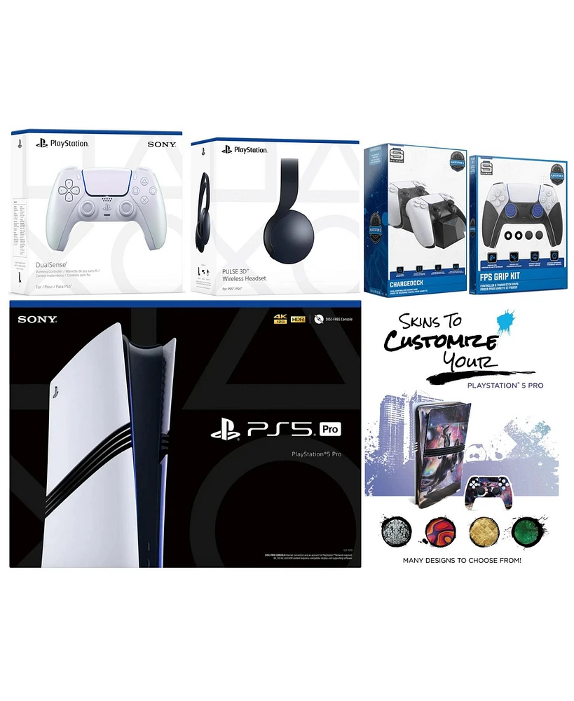 Sony Playstation 5 Pro Bundle with Black Pulse Headset, Extra