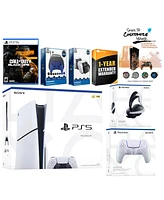 Sony Playstation 5 Slim Disc PS5 + Call of Duty: Black Ops 6, Galactic Purple Controller, Pulse Elite Headset, Gamer Starter Pack, Charge Dock and Mig