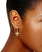 Citrine (2 ct. t.w.) & Marcasite Bee Drop Earrings in 18k Gold-Plated Sterling Silver