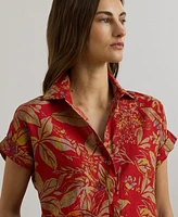 Lauren Ralph Women's Relaxed-Fit Floral Short-Sleeve Shirt