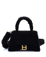 Pre-Owned Balenciaga Small Fluffy Hourglass Top Handle Bag Fur