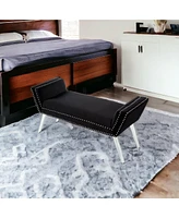 Upholstered Velvet Bench – Chic Accent Bench with Soft Cushion for Bedroom, Entryway, or Living Room