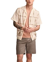 Lucky Brand Embroidered Camp Shirt Graphic T Shirt Five Pocket Shorts