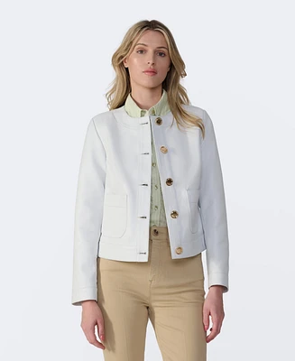 Furniq Uk Women's Cropped Leather Jacket, Created for Macy's