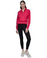 Dkny Sport Women's Space-Dyed Half-Zip Raglan-Sleeve Top