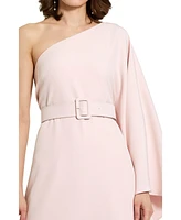 Mac Duggal Women's Crepe One Sleeve Belted Kaftan Dress