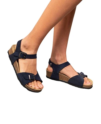 Low Wedge Double Buckle Sandal