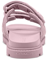 Coach Women's Sculpted C Quilted Washed Denim Double Band Sandals