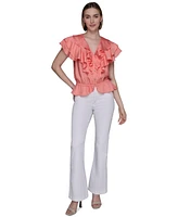 Karl Lagerfeld Paris Women's Ruffled Blouse