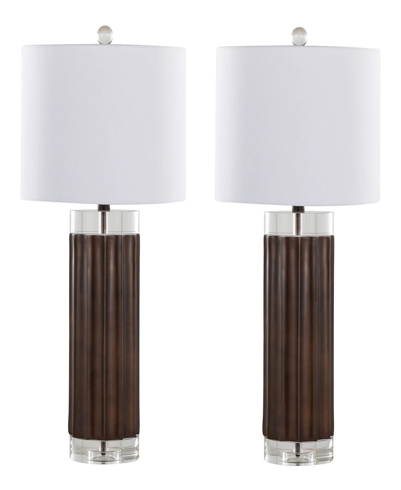 Lumisource 29.25" Polyresin Cylinder Table Lamp, Set of 2