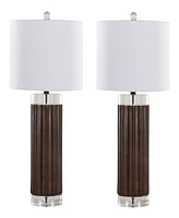 Lumisource 29.25" Polyresin Cylinder Table Lamp, Set of 2