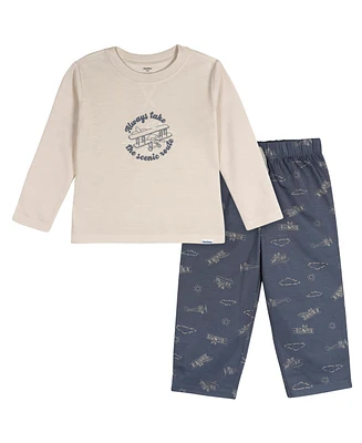 Gerber Toddler Boys 2-Piece Comfy Long Sleeve Top and Pajama Pant Set
