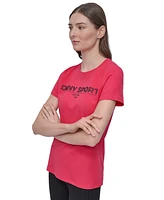 Dkny Sport Women's Cotton-Blend Rhinestone-Logo T-Shirt