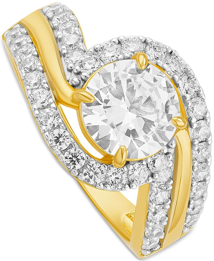 Giani Bernini Cubic Zirconia Swirl Band Ring in 18k Gold-Plated Sterling Silver, Exclusively at Macy's