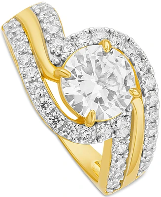 Giani Bernini Cubic Zirconia Swirl Band Ring in 18k Gold-Plated Sterling Silver, Exclusively at Macy's