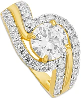 Giani Bernini Cubic Zirconia Swirl Band Ring in 18k Gold-Plated Sterling Silver, Exclusively at Macy's