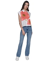 Karl Lagerfeld Paris Women's Floral-Print Blouse