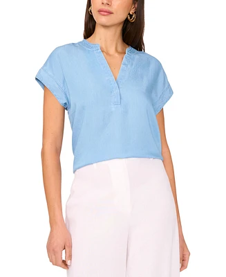 Vince Camuto V Neck Front Placket Blouse