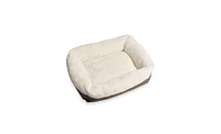 HappyCare Tex Classic Rectangle large Dog and Pet Bed , Coffee oxford