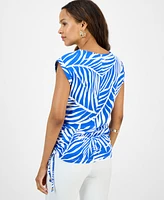 I.n.c. International Concepts Petite Printed Cotton Blouse, Exclusively at Macy's