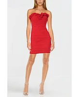 One33 Social Women's The Mia Strapless Ruffled Mini Dress