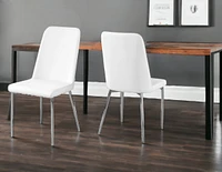 Set of Two Upholstered Faux Leather Dining Chairs for Modern Home Interiors