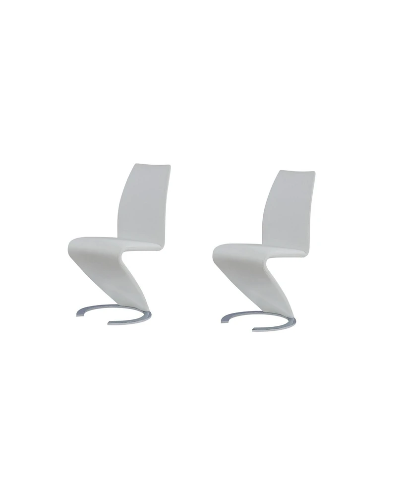 Faux Leather Dining Chairs Set of 2 Upholstered Parsons Style for Home or Office