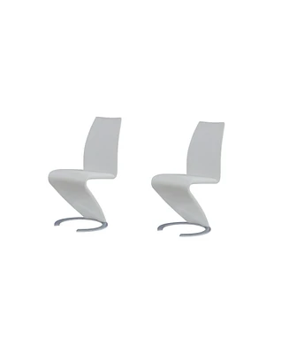 Faux Leather Dining Chairs Set of 2 Upholstered Parsons Style for Home or Office
