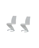 Faux Leather Dining Chairs Set of 2 Upholstered Parsons Style for Home or Office