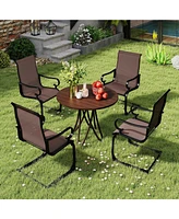 Set of 2 Patio Chairs with Quick-drying and Breathable Fabric for Backyard