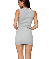 Edikted Women's Rey Button Up Ribbed Mini Dress