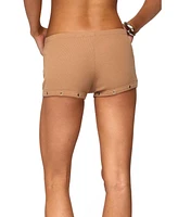 Edikted Women's Hasel Grommet Ribbed Shorts