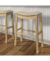 Solid Wood Bar Stool Backless Design for Counter or Bistro Seating