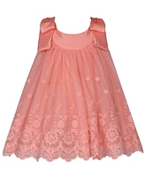 Bonnie Baby Girls Bow Shoulder Embroidered Float Dress