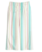 Disney Toddler and Little Girls 2-Piece Stitch Embroidered Stripe Linen Top Pant Set