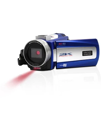 Minolta MN2K50NV 2.7K Qhd 48MP 3" Touchscreen Night Vision Camcorder, Blue
